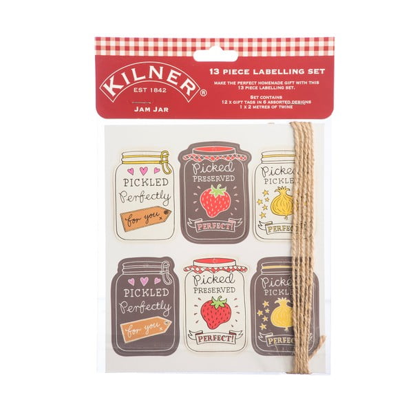 Sada 13 označovacích štítkov s motívom marmelád Kilner