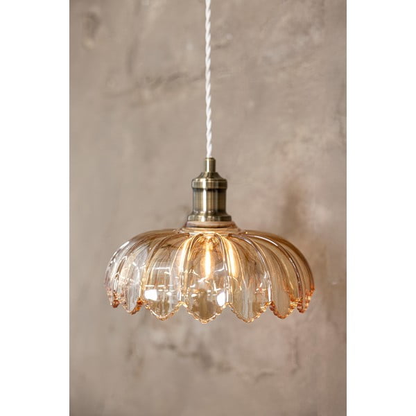 Závesné svietidlo v mosadzno-jantárovej farbe so skleneným tienidlom ø 25,5 cm Kurage – Markslöjd-image-1