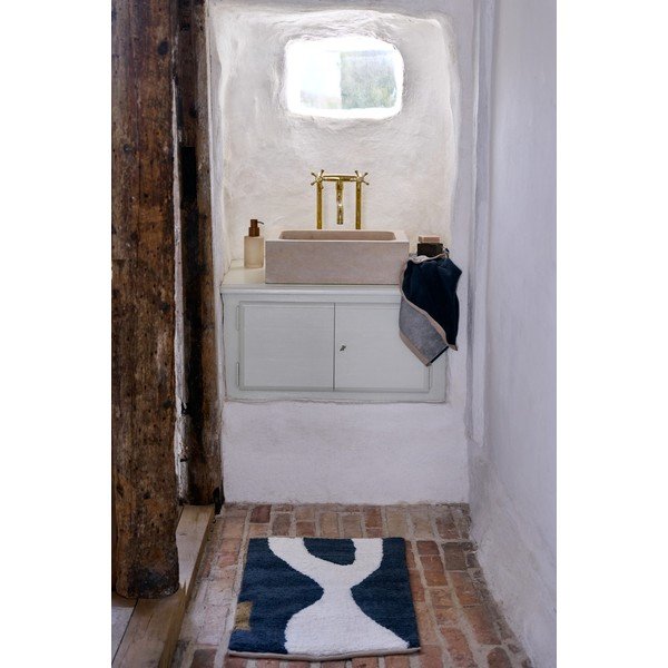 Tmavosivý/béžový prateľný bavlnený koberec 50x80 cm Figura – Mette Ditmer Denmark-image-1