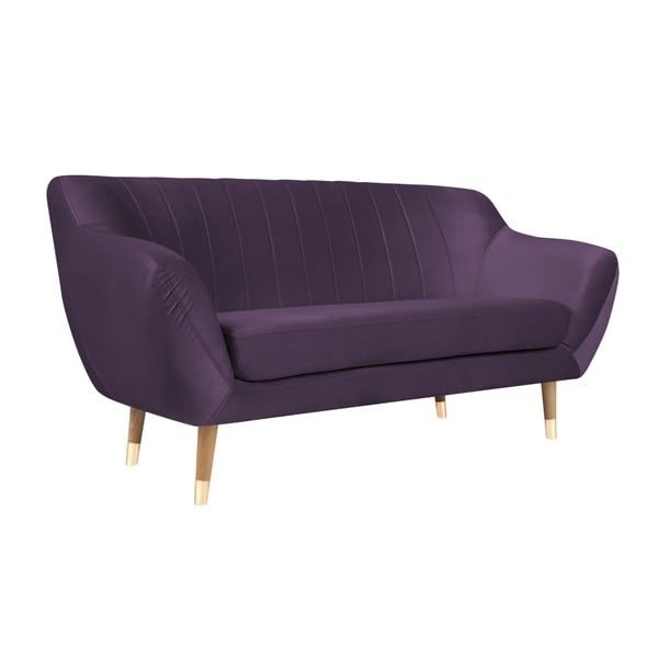 Fialová zamatová pohovka Mazzini Sofas Benito, 158 cm-image-2