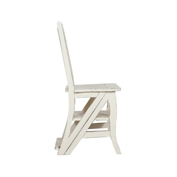 Biela stolička z mahagónového dreva a skladací rebrík v jednom Biscottini Claudia-image-3