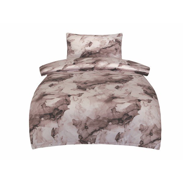 Hnedé obliečky na jednolôžko z bavlneného saténu 140x200 cm Deluxe Minerals – My House