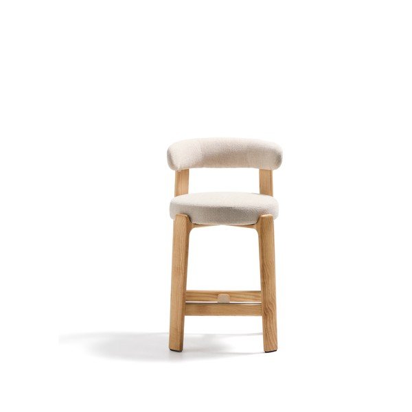 Béžová/v svetlo prírodnej farbe barová stolička z jaseňového dreva (výška sedadla 65 cm) Granite – Kave Home-image-2