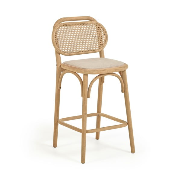 Barová stolička z dubového dreva v prírodnej farbe (výška sedadla 65 cm) Doriane – Kave Home