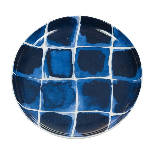 Modro-biely porcelánový tanierik Santiago Pons Indigo, 16 cm
