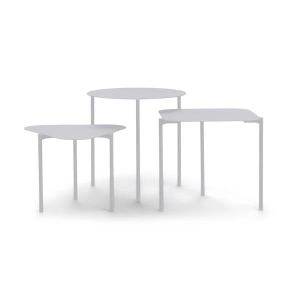 Kovové okrúhle odkladacie stolíky v súprave 3 ks 46.5x46.5 cm Do-Re-Mi – Spinder Design