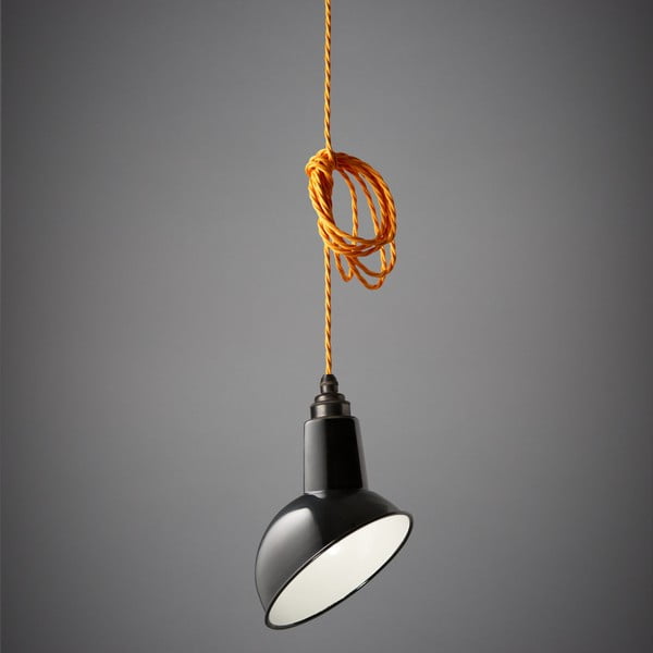 Závesné svetlo Miniature Angled Cloche Black/Orange
