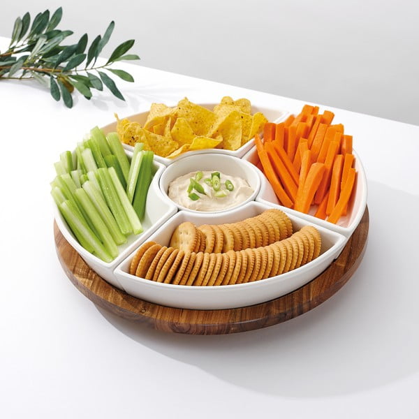 Biely servírovací tanier z kameniny 35x35 cm Essentials – Ladelle-image-1