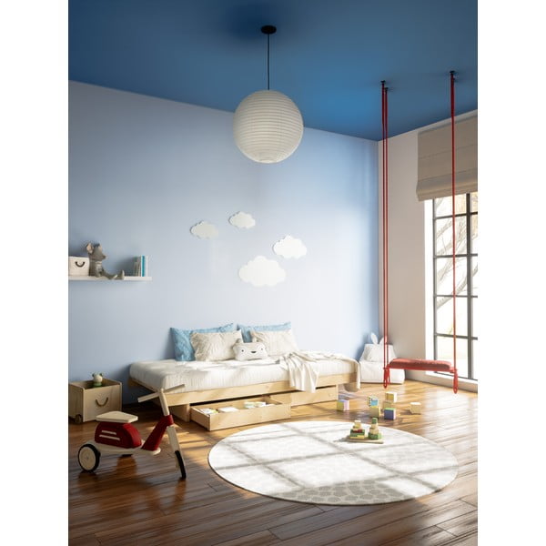 Jednolôžková posteľ z borovicového dreva s úložným priestorom s roštom 90x200 cm v prírodnej farbe Kanso – Karup Design-image-1