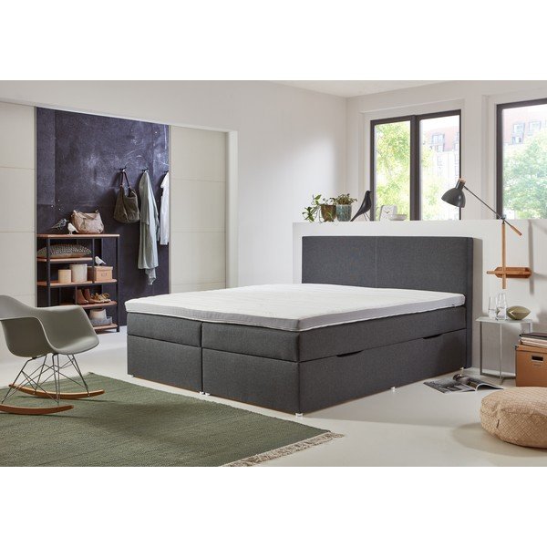 Sivá boxspring posteľ s úložným priestorom 180x200 cm Harry – Rojaplast-image-4