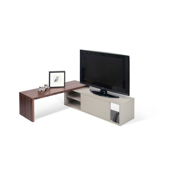Sivý variabilný televízny stolík s orechovou dyhou TemaHome Move-image-2