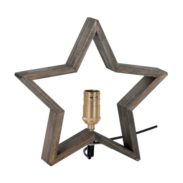Hnedo-sivá drevená svietiaca hviezda Best Season Lysekil, 30 × 29 cm