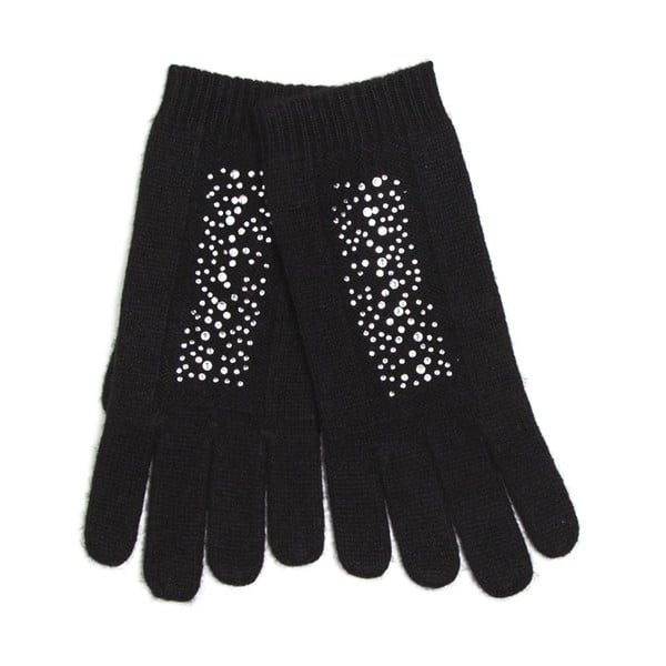Čierne  rukavice Silk and Cashmere Éclat