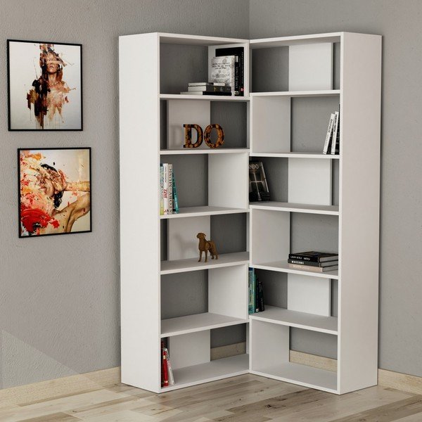 Biela rohová knižnica Molly N 4 White-image-1