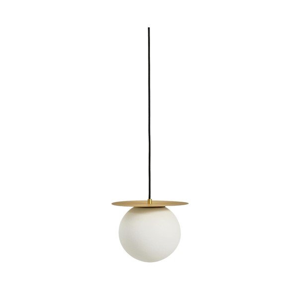 Biele/v zlatej farbe kovové závesné svietidlo so skleneným tienidlom ø 25 cm Brisia – Kave Home