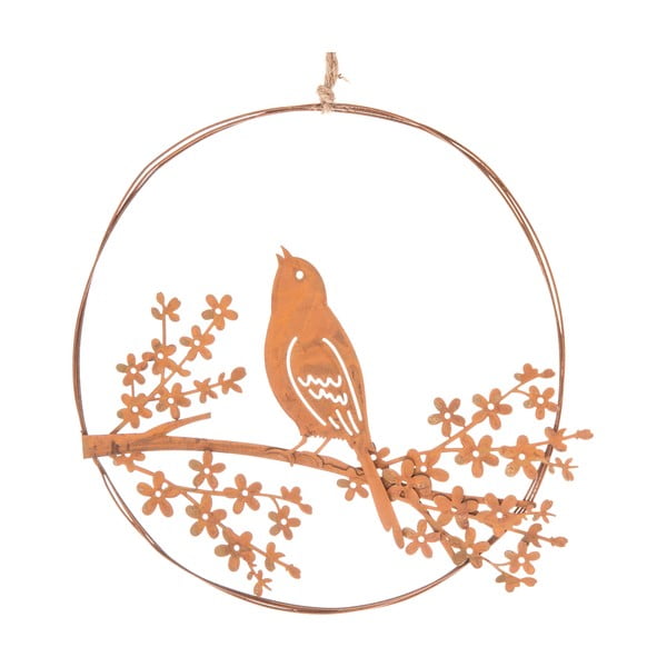 Oranžová kovová závesná dekorácia Dakls Singing Bird