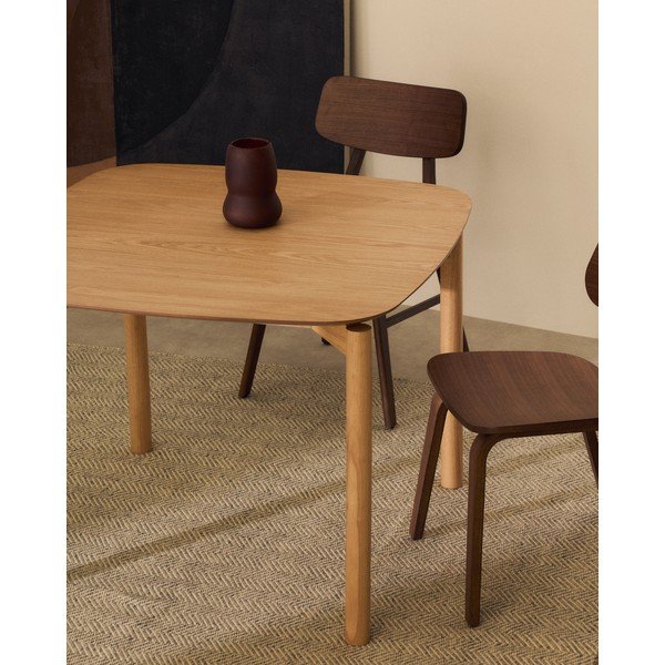 Jedálenský stôl v dekore jaseňa 100x100 cm Indara – Kave Home-image-1