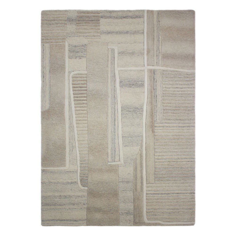 E-shop Sivobéžový ručne tkaný vlnený koberec 140x200 cm Lira – Flair Rugs