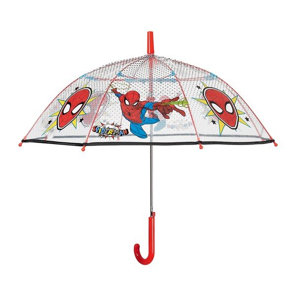 Transparentný detský dáždnik odolný proti vetru Ambiance Spiderman Marvel, ⌀ 74 cm
