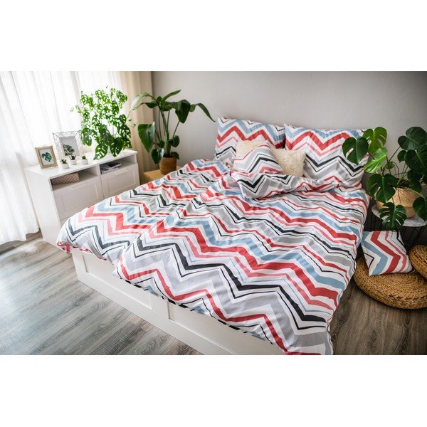 Modré/sivé 3-dielne obliečky na jednolôžko z bavlneného saténu 140x200 cm Marina – JAHU collections-image-1