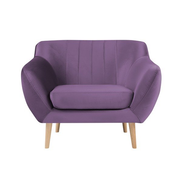 Fialové kreslo Mazzini Sofas Benito
