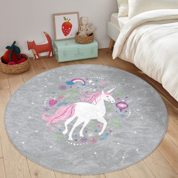 Sivý detský koberec ø 120 cm Comfort – Mila Home-image-4