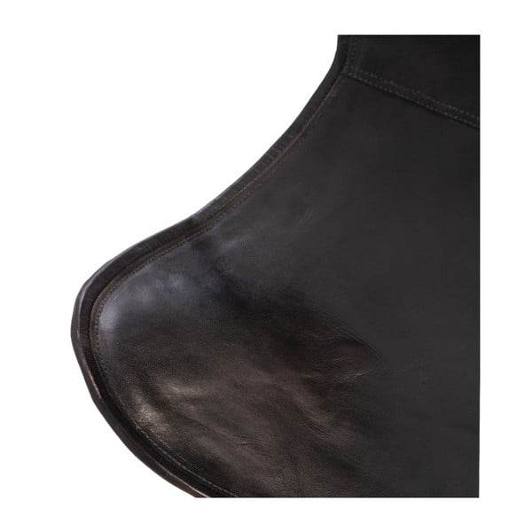 Čierne kožené butterfly kreslo sømcasa Farfalla-image-1