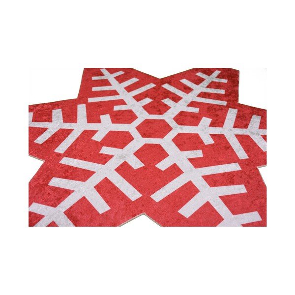 Červeno-biely koberec Vitaus Snowflake Special, 160 × 160 cm-image-2