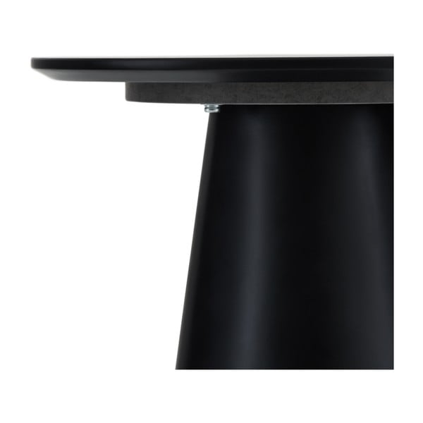 Konferenčný stolík vo svetlosivej a čiernej farbe s doskou v dekore mramoru ø 45 cm Tango – Furnhouse-image-3