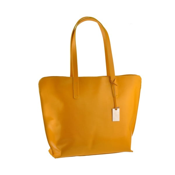 Žltá kožená kabelka Florence Bags Vega