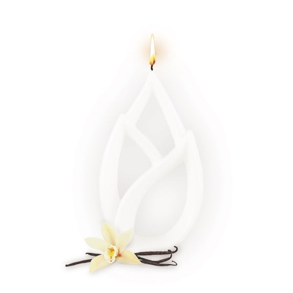 Biela vonná sviečka s vôňou vanilky Alusi Livia Petit, 2,5 hodíny horenia