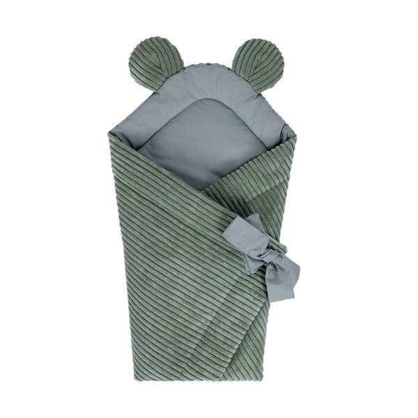 Zelená menčestrová detská zavinovačka 35x65 cm – Meowbaby