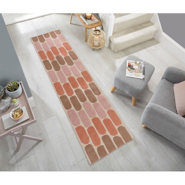 Oranžový vlnený behúň Flair Rugs Fossil, 60 x 230 cm-image-4