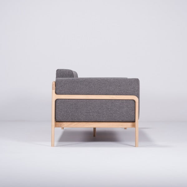 Tmavosivý pohovka s konštrukciou z masívneho dubového dreva Gazzda Fawn, 210 cm-image-2