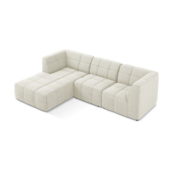 Béžová rohová pohovka z textílie buklé (ľavý roh/s leňoškou) Aloha – Makamii-image-3