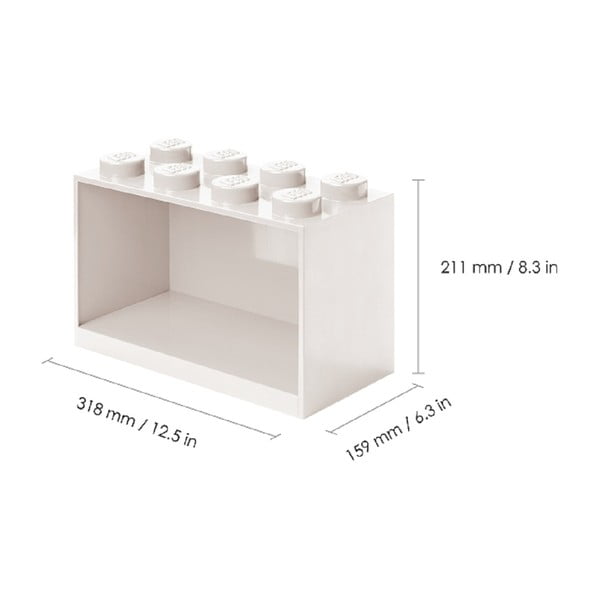 Súprava 2 detských čiernych nástenných políc LEGO® Brick-image-2