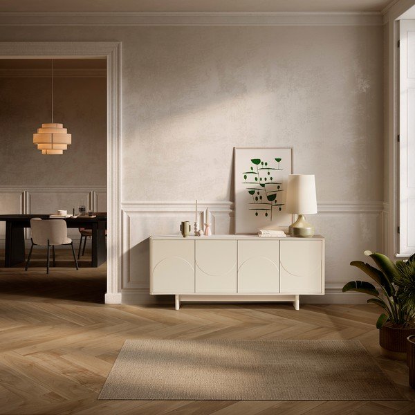 Krémovobiela komoda 180x75x40 cm Solei – MOME-image-1