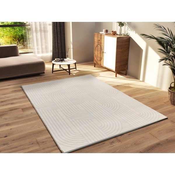 Koberec vo svetlosivej a slonovinovej farbe 160x230 cm Baresa – Universal-image-1