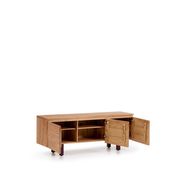 TV stolík z masívu akácie v prírodnej farbe 150x58x40 cm Uxue – Kave Home-image-4