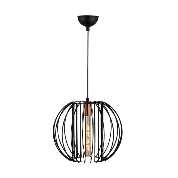Závesné svietidlo v čiernej a bronzovej farbe s kovovým tienidlom ø 33 cm Fellini – Opviq lights
