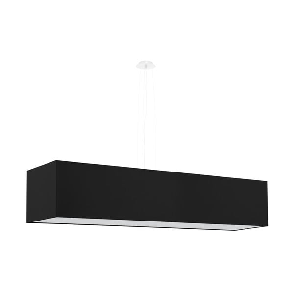 Čierne závesné svietidlo so skleneno-textilným tienidlom Gryfin – Nice Lamps