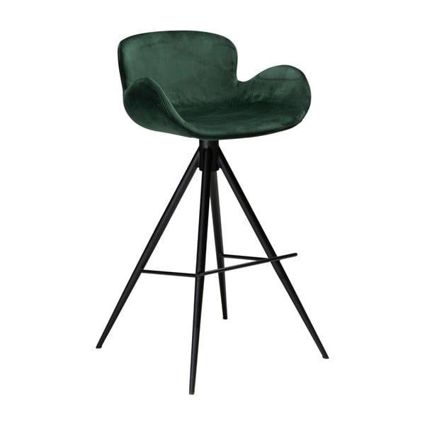 Tmavozelená barová stolička DAN–FORM Denmark Gaia Velvet, výška 98 cm
