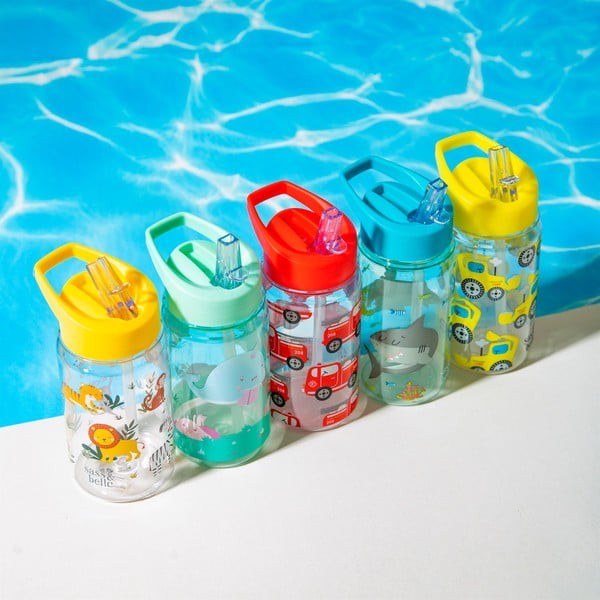 Detská fľaša na vodu so slamkou Sass & Belle Drink Up Safari, 400 ml-image-1