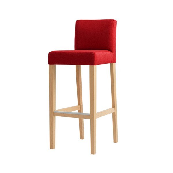 Červená barová stolička s prírodnými nohami Custom Form Wilton