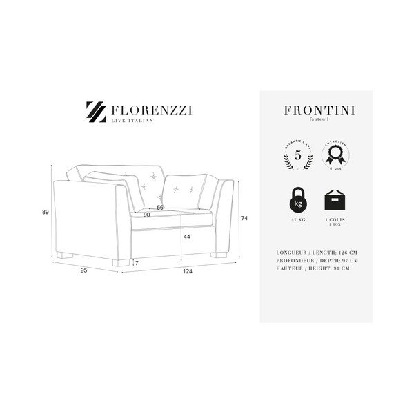 Krémové kreslo Florenzzi Frontini-image-2