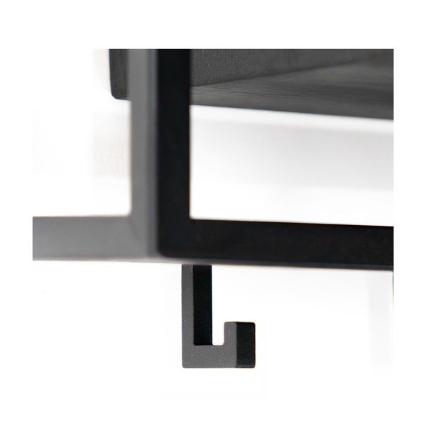 Čierny nástenný vešiak z dubového dreva s poličkou 78 cm School – Spinder Design-image-3