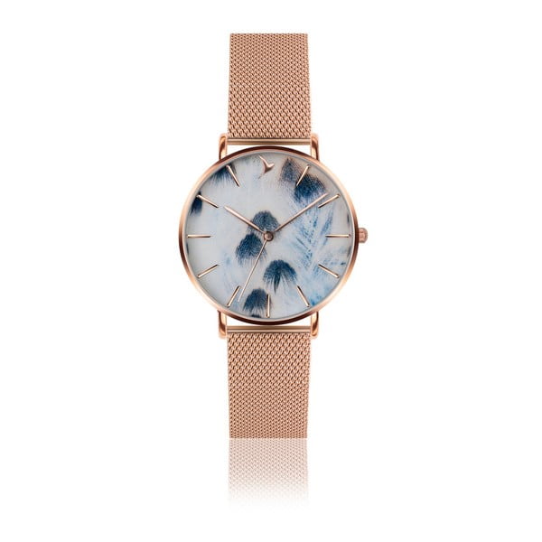 Dámske hodinky so svetlohnedým pásikom z nehrdzavejúcej ocele Emily Westwood Feathers