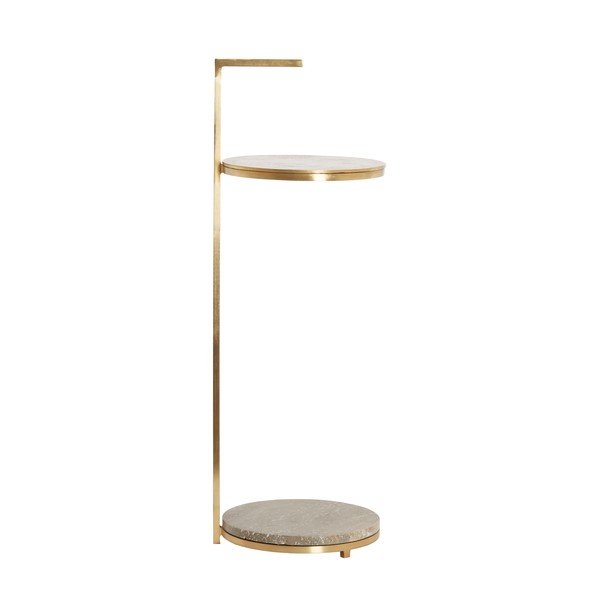 Okrúhly odkladací stolík s mramorovou doskou ø 26 cm Leda – Light & Living