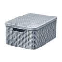Sivý plastový úložný box s vekom 29x39x19 cm Style – Curver