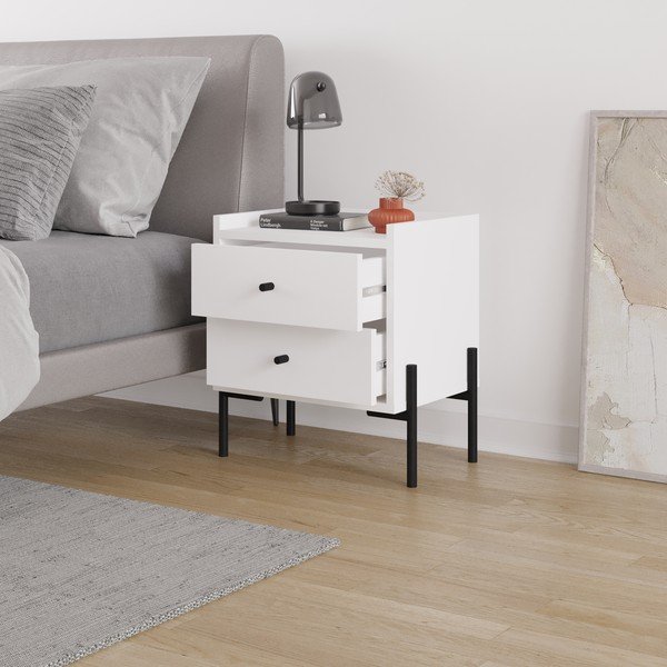 Biely nočný stolík Mayra – Marckeric-image-1